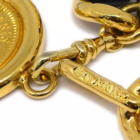 Chanel Medallion Chain Belt Black Small Good - Picture 3 of 5